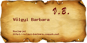 Völgyi Barbara névjegykártya